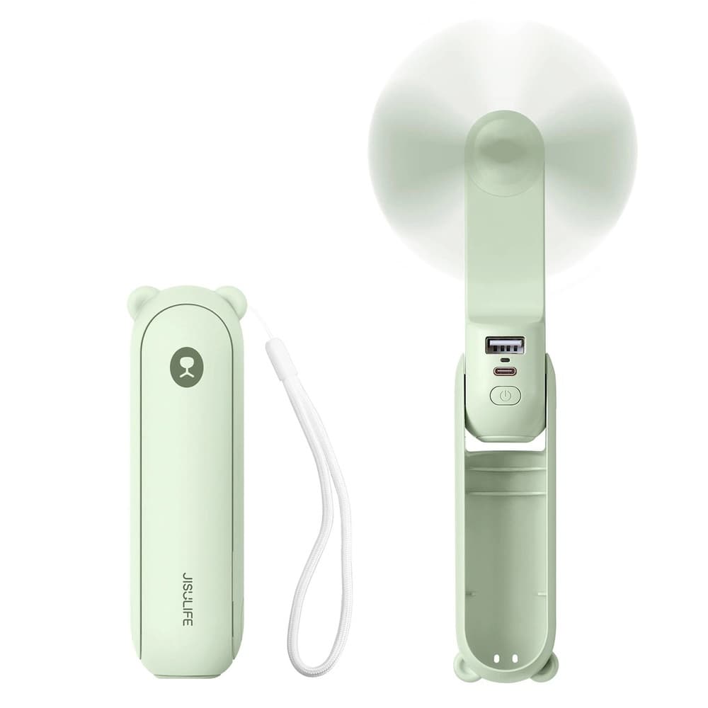 Сгъваем мини вентилатор с презареждаема батерия - JisuLife Life8 Plus Portable Handheld Fan (зелен)