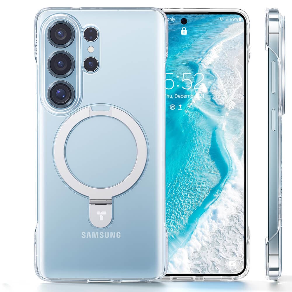 Поликарбонатов кейс с MagSafe поддръжка за Samsung Galaxy S26 Ultra - Torras Ostand Slim Series MagSafe Case (прозрачен)