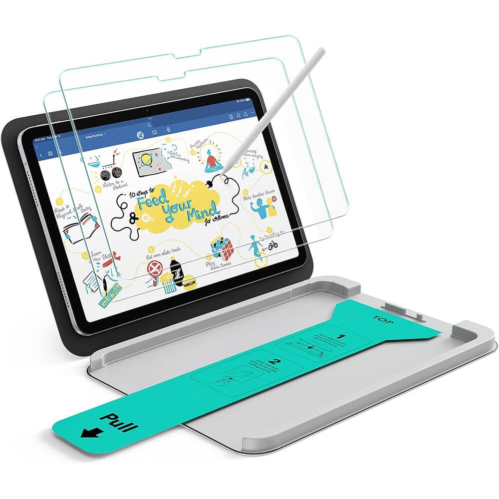 Стъклено защитно покритие (подходящо за рисуване) за дисплея на iPad 10 (2022), iPad 11 (2025), iPad 12 (2026) - ESR UltraFit Classic PaperFeel Tempered Glass Screen Protector 2 Pack