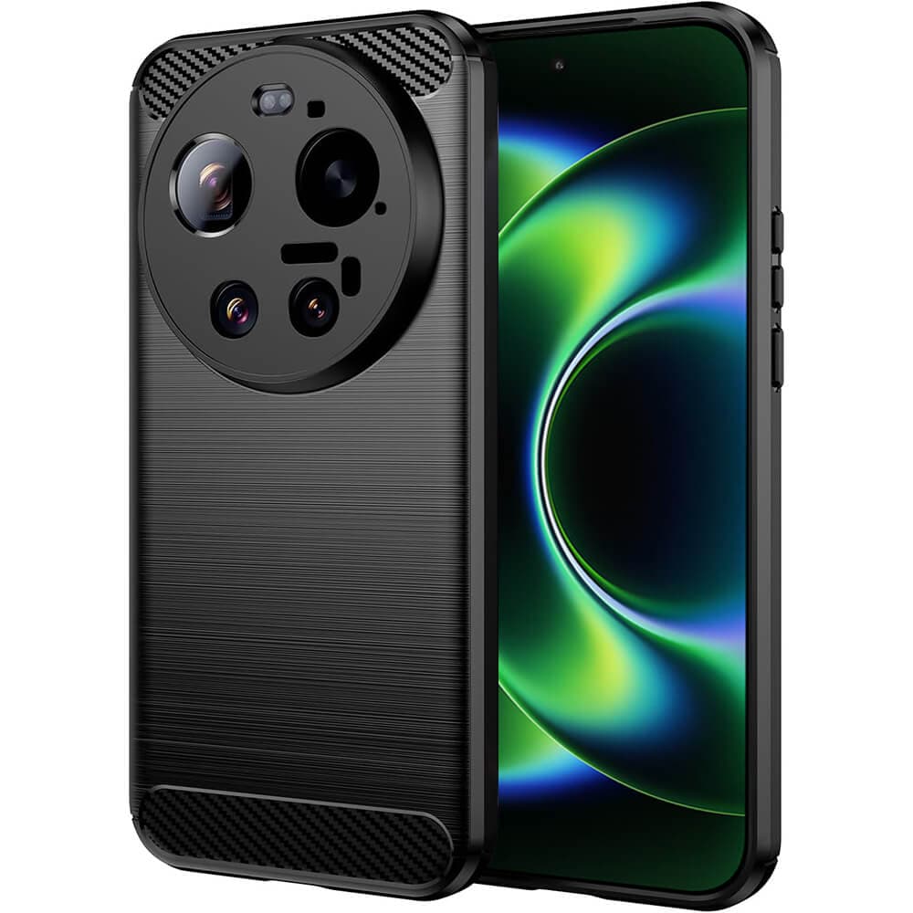 Тънък силиконов (TPU) калъф за Xiaomi 17 Ultra - Techsuit Carbon Silicone Case (черен)