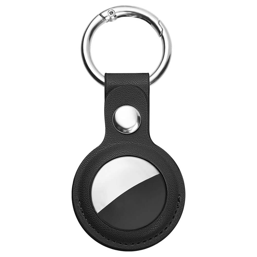 Ключодържател от изкуствена кожа за Apple AirTag - Techsuit Vegan Leather Keyring AirTag Case (черен)