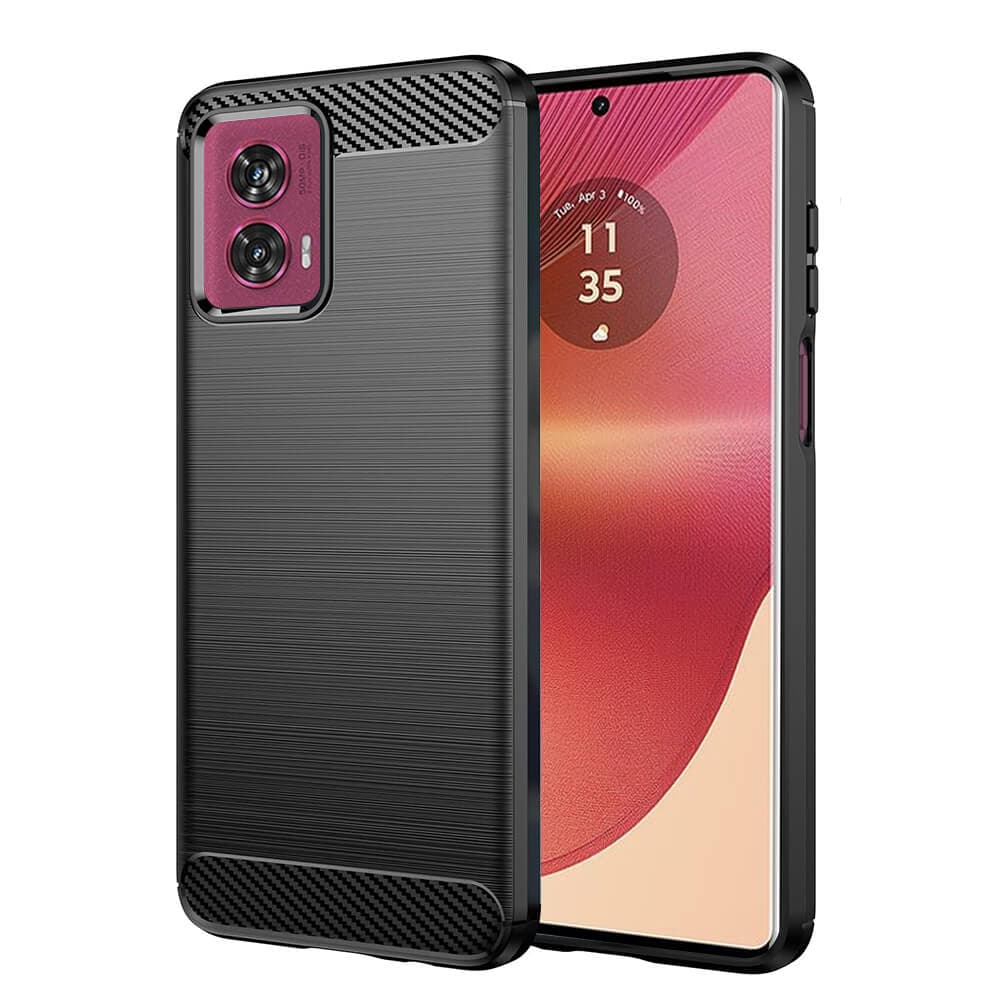 Тънък силиконов (TPU) калъф за Motorola Edge 50 Fusion - Techsuit Carbon Silicone Case (черен)
