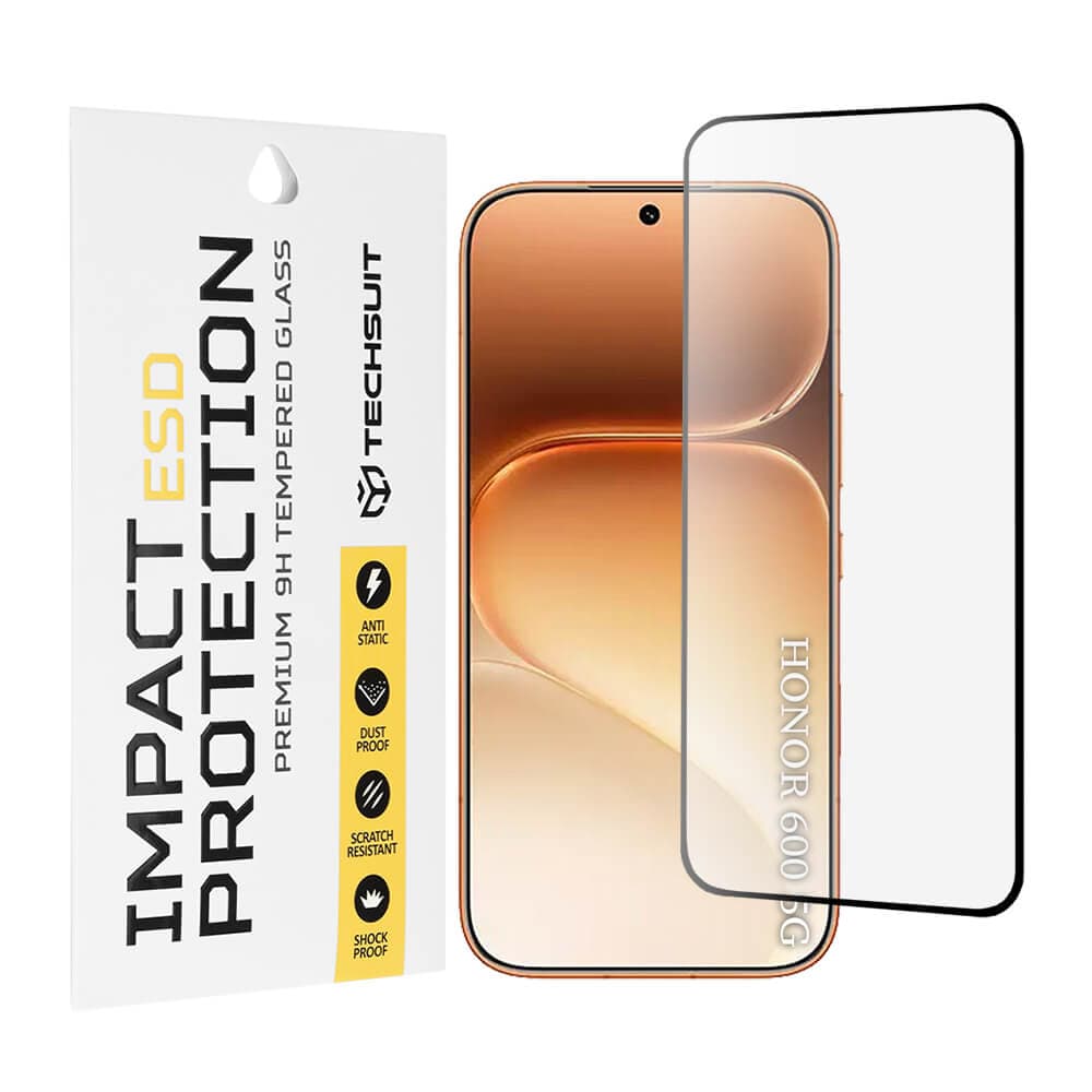 Калено стъклено защитно покритие за дисплея на Honor 600, Honor 600 Pro - Techsuit Full Glue Tempered ESD Glass