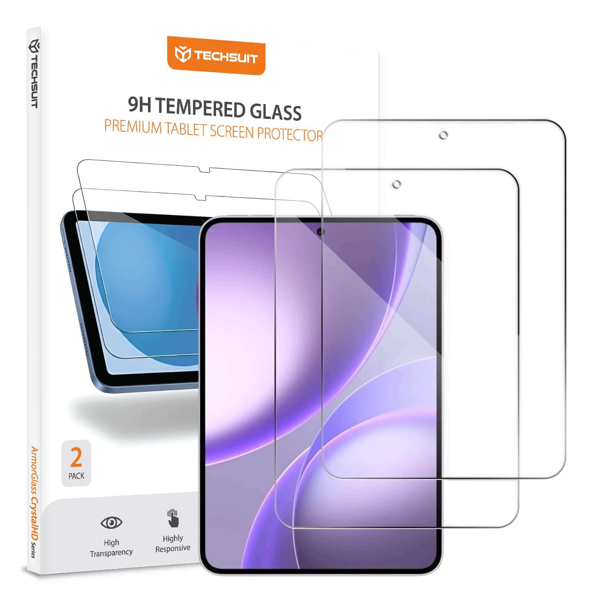 Комплект 2 броя калени стъклени защитни покрития за дисплея на Oppo Pad Mini 8.8 - Techsuit ArmorGlass CrystalHD Tempered Glass Screen Protector 2 Pack (прозрачен)