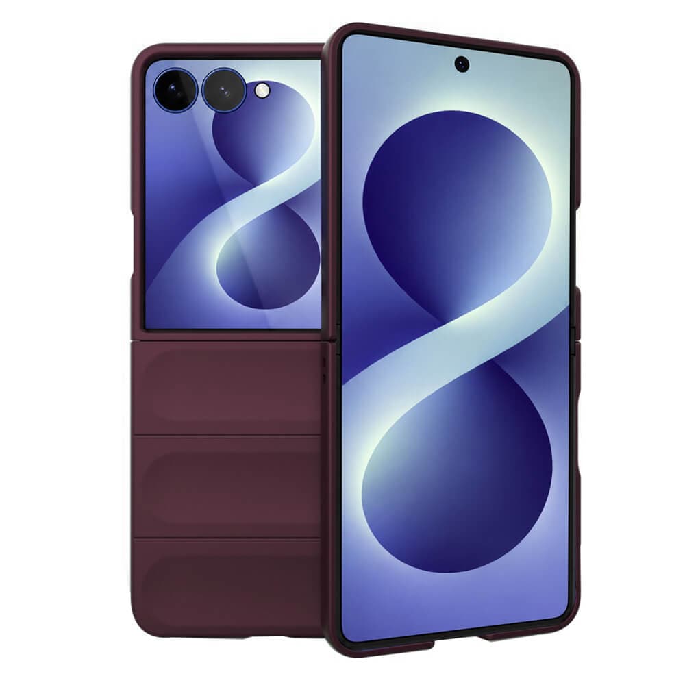 Удароустойчив поликарбонатов кейс за Samsung Galaxy Z Flip8 - Techsuit Magic Shield Hard Case (бордо)