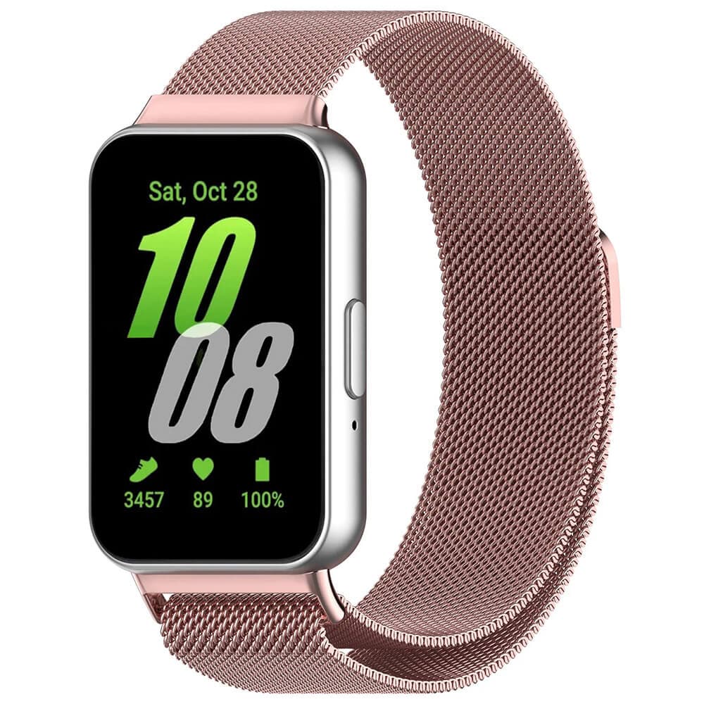 Стоманена каишка за Samsung Galaxy Fit3 - Techsuit Watchband W009 (розов)