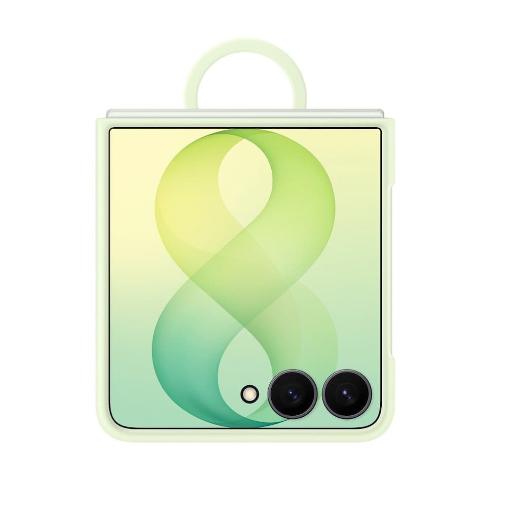 Оригинален силиконов кейс с пръстен против изпускане за Samsung Galaxy Z Flip8 - Samsung Silicone Magnet Cover Case With Ring EF-EF776CGE (светлозелен)