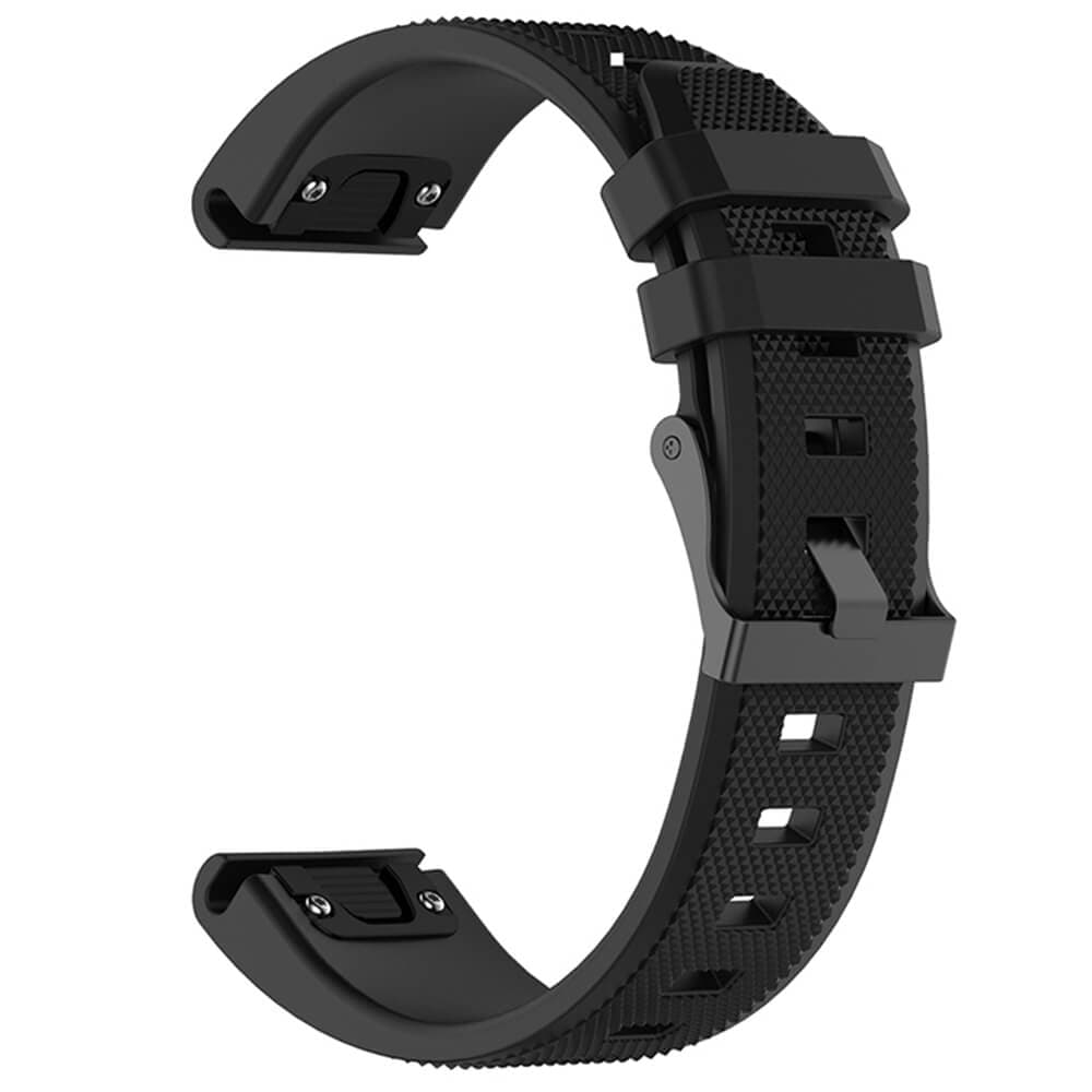 Силиконова каишка за Garmin Fenix QuickFit 26мм - Techsuit W058 Silicone Watchband QuickFit 26mm (черен)