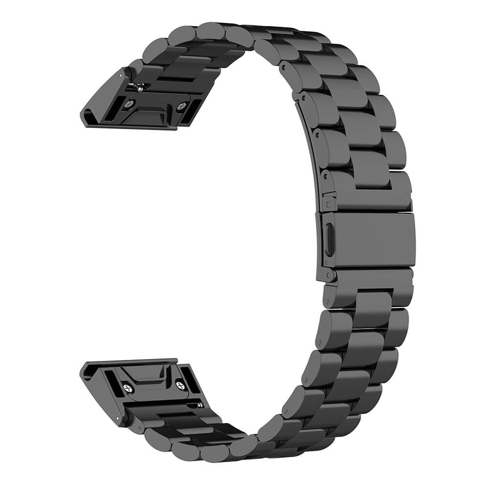 Стоманена каишка за Garmin Fenix QuickFit 26мм - Techsuit W010 Stainless Steel Watchband QuickFit 26mm (черен)