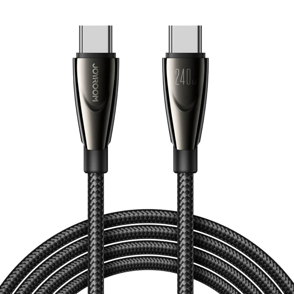 Кабел с бързо зареждане за устройства с USB-C порт - Joyroom Pioneer USB-C to USB-C Cable 240W (120 см) (черен)