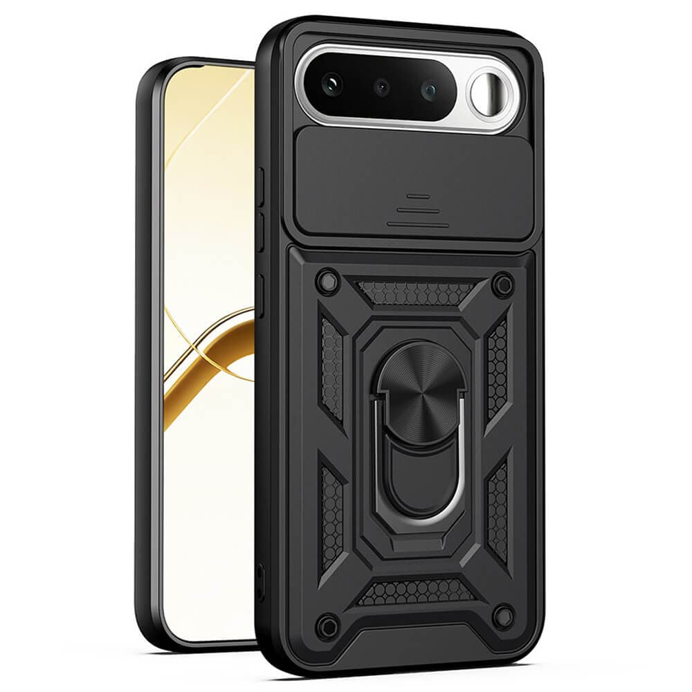 Хибриден удароустойчив кейс с пръстен против изпускане за Realme 16 5G - Techsuit CamShield Case (черен)