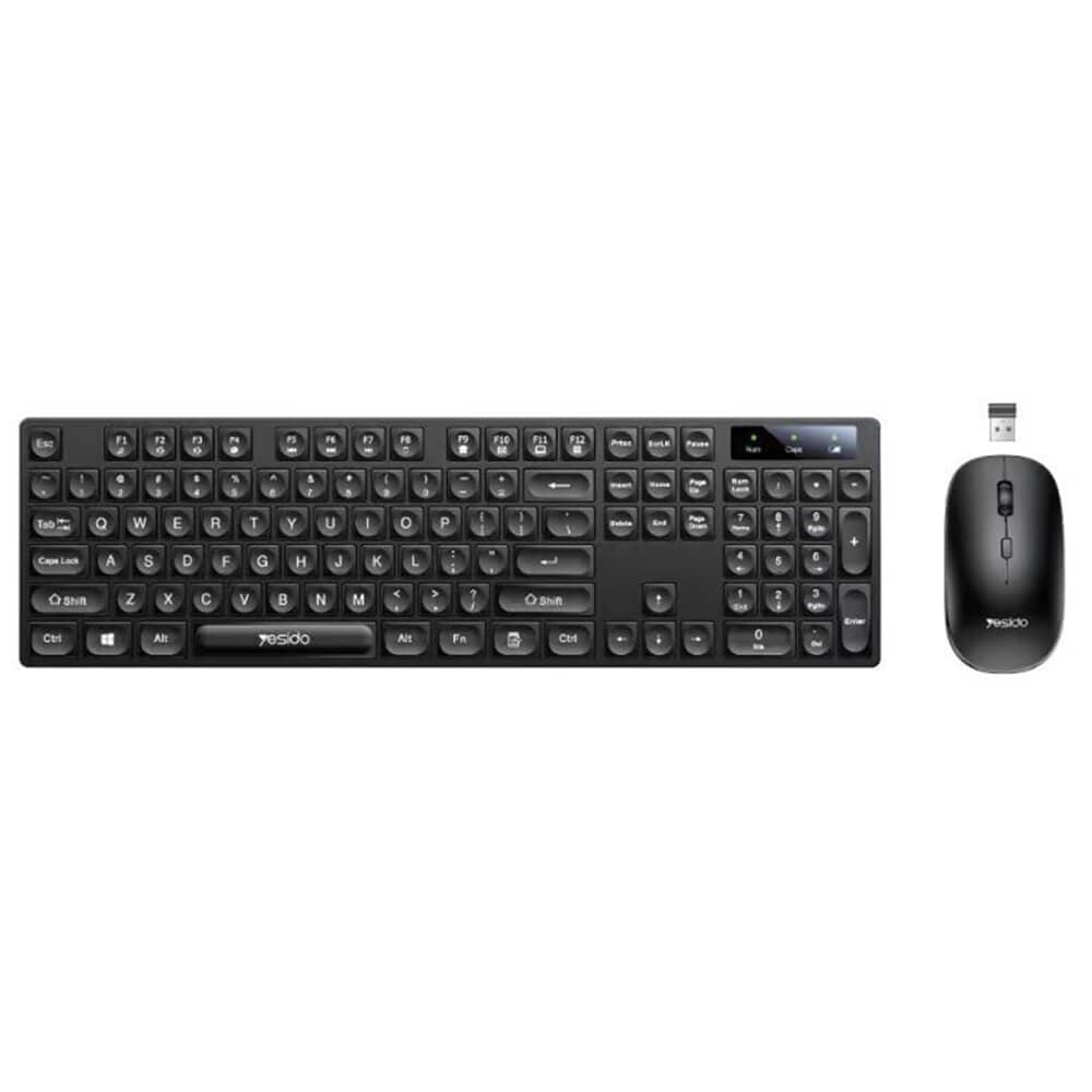Комплект безжични клавиатура и мишка - Yesido KB42 Wireless Keyboard and Mouse Set 2.4 GHz (черен)