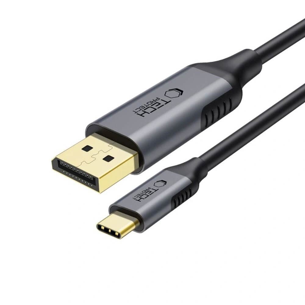 Кабел с поддръжка на 8K за свързване от USB-C към DisplayPort - Tech-Protect Ultraboost USB-C to DisplayPort 1.4 Cable (черен) (180 см)
