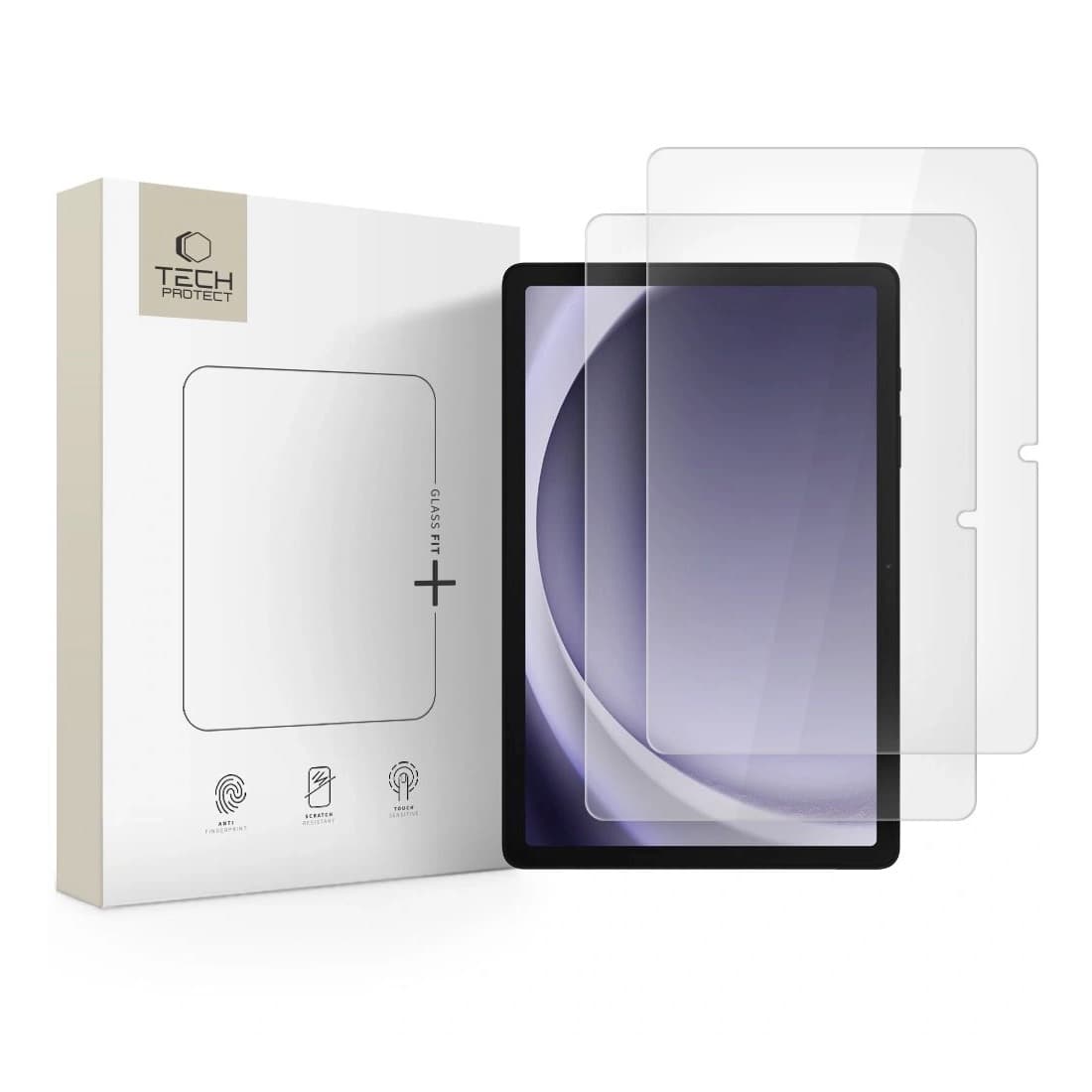 Комплект 2 броя стъклено защитно покритие за дисплея на Samsung Galaxy Tab A9 Plus, Tab A11 Plus - Tech-Protect Glass Fit Plus 2-pack Tempered Glass