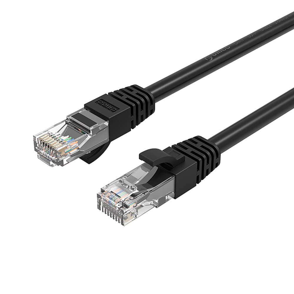 Gigabit Ethernet RJ45 Cat 6 мрежов кабел - Orico Cat6 RJ45 Gigabit Round Network Cable (100 см) (черен)