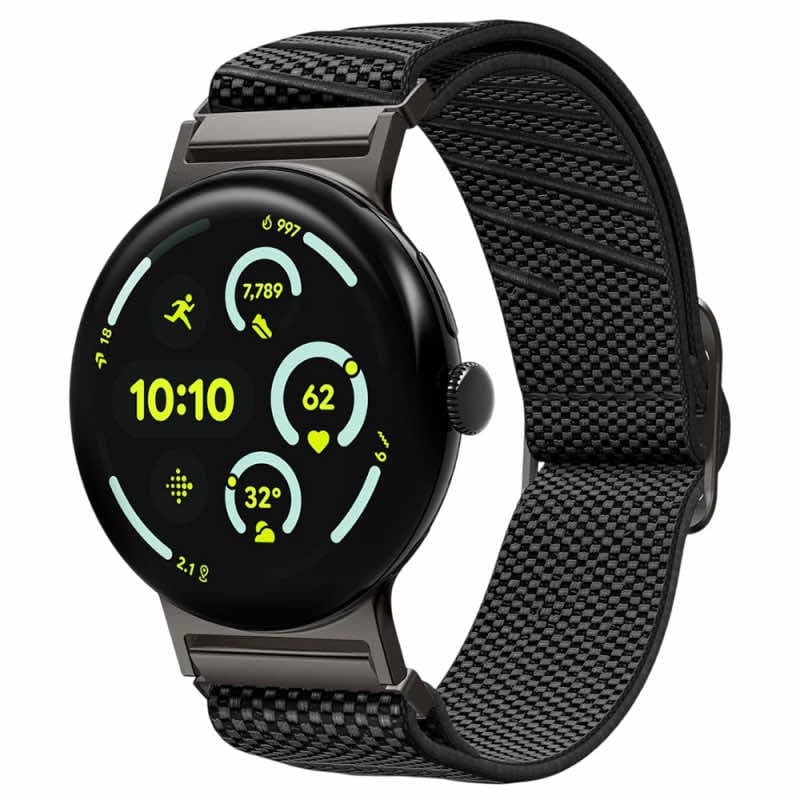 Лека текстилна каишка за Google Pixel Watch 41мм - Spigen Lite Fit X Band (черен)