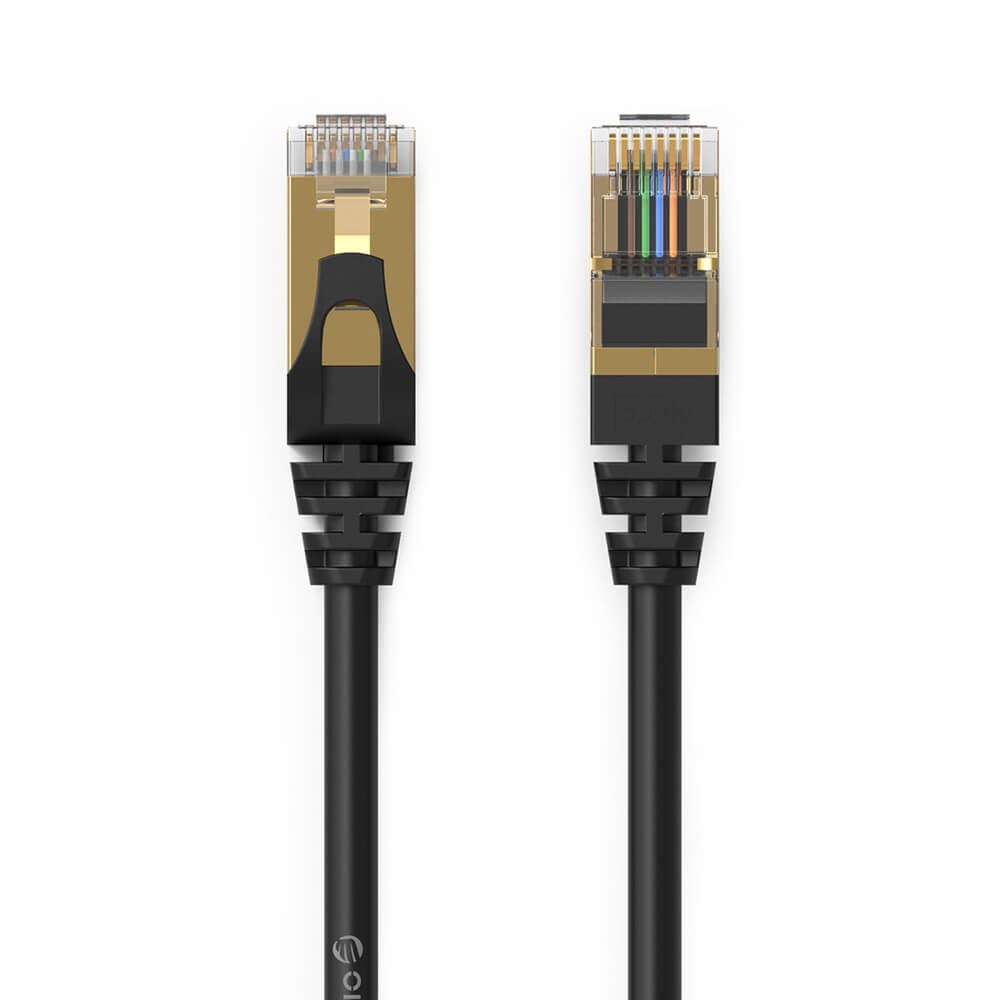 Gigabit Ethernet RJ45 Cat 7 мрежов кабел - Orico Cat7 RJ45 Gigabit Round Network Cable 10Gbps (200 см) (черен)