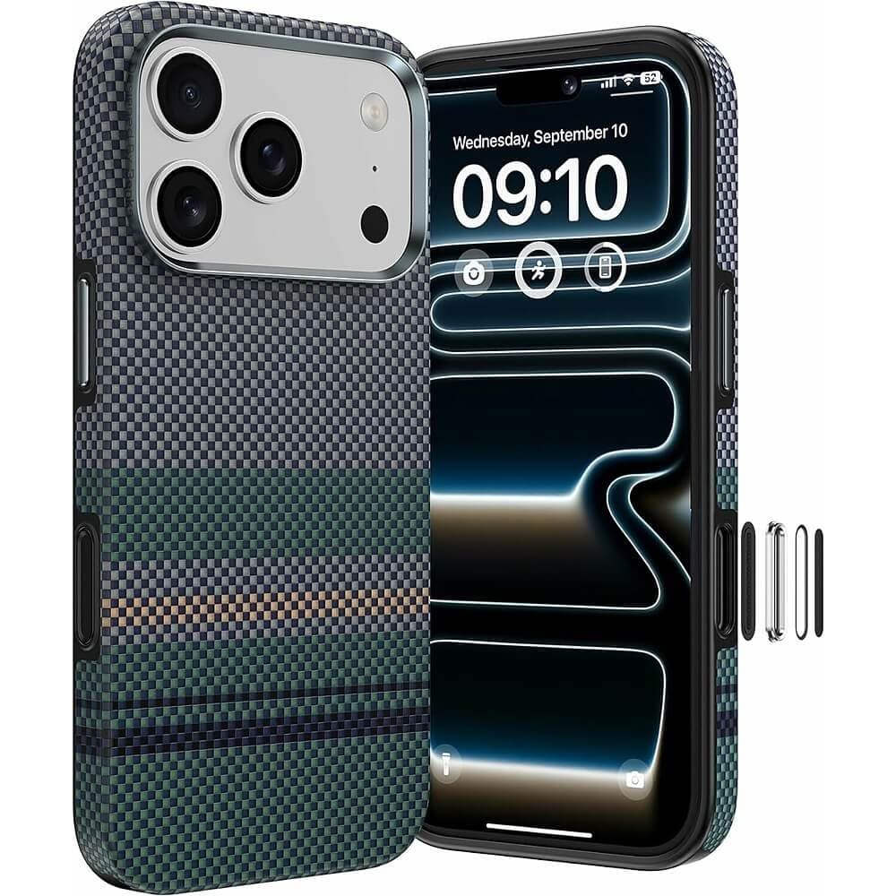 Удароустойчив кевларен кейс с MagSafe за iPhone 18 Pro, iPhone 17 Pro - Benks Magnetic Armor Pro Aurora Camera Control Button Kevlar Case 600D
