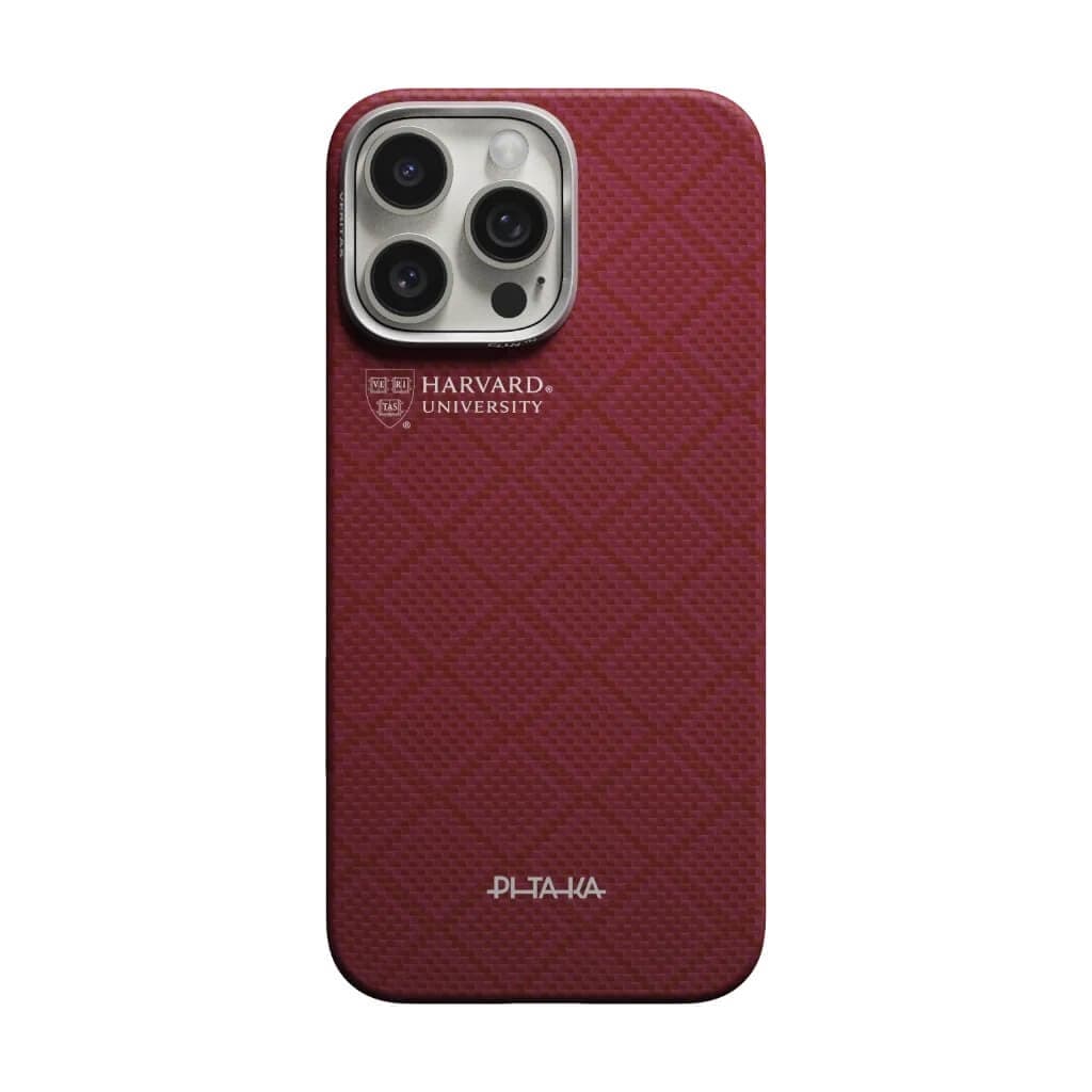 Кевларен кейс с MagSafe за iPhone 16 Pro - Pitaka Harvard Crimson Edge Ultra Slim Aramid Fiber Case (червен)