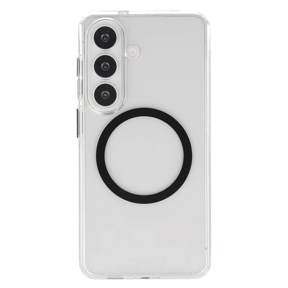 Хибриден удароустойчив кейс с MagSafe за Samsung Galaxy S26 - Liavec Pure Crystal Case (прозрачен-черен)