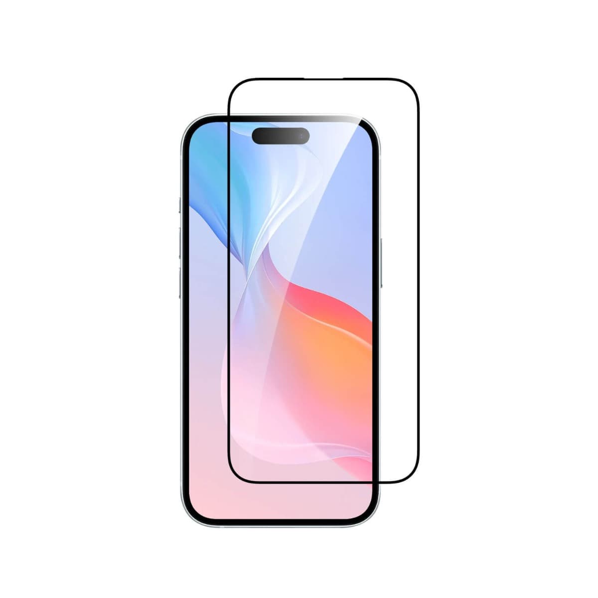 Калено стъклено защитно покритие за дисплея на iPhone 16, iPhone 15 - Dviced Full Cover Tempered Glass With Applicator (черен-прозрачен)