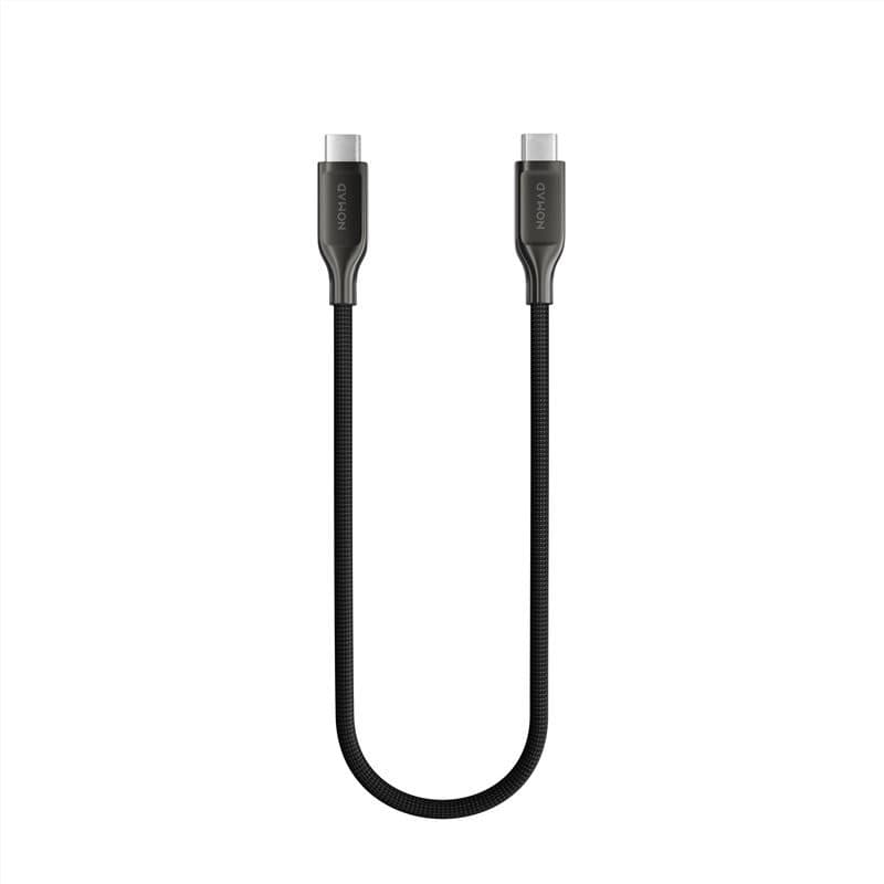 Здрав кевларен USB-C към USB-C кабел за MacBook и устройства с USB-C порт (30 см) - Nomad Kevlar USB-C to USB-C Charging Cable 240W (черен)
