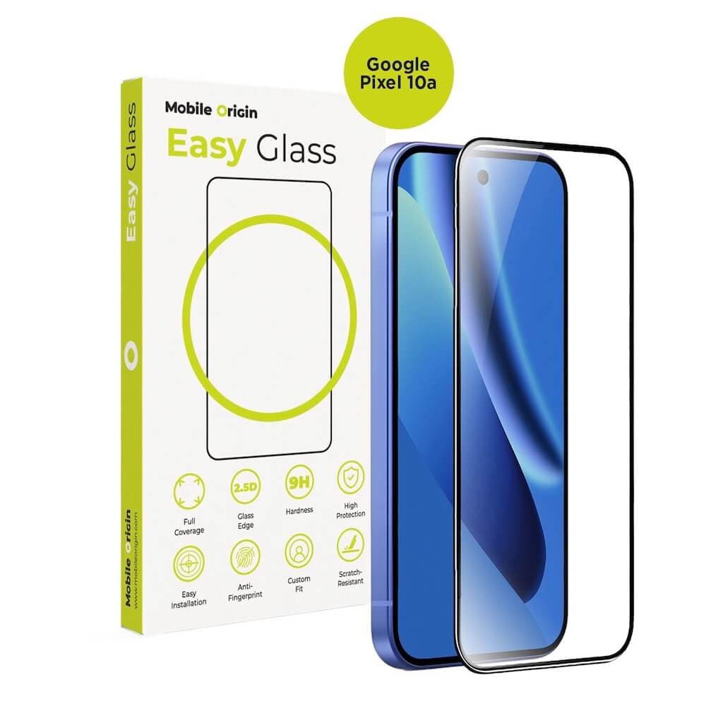 Стъклено защитно покритие за дисплея на Google Pixel 10a - Mobile Origin EasyGlass Full Cover Tempered Glass (черен-прозрачен)