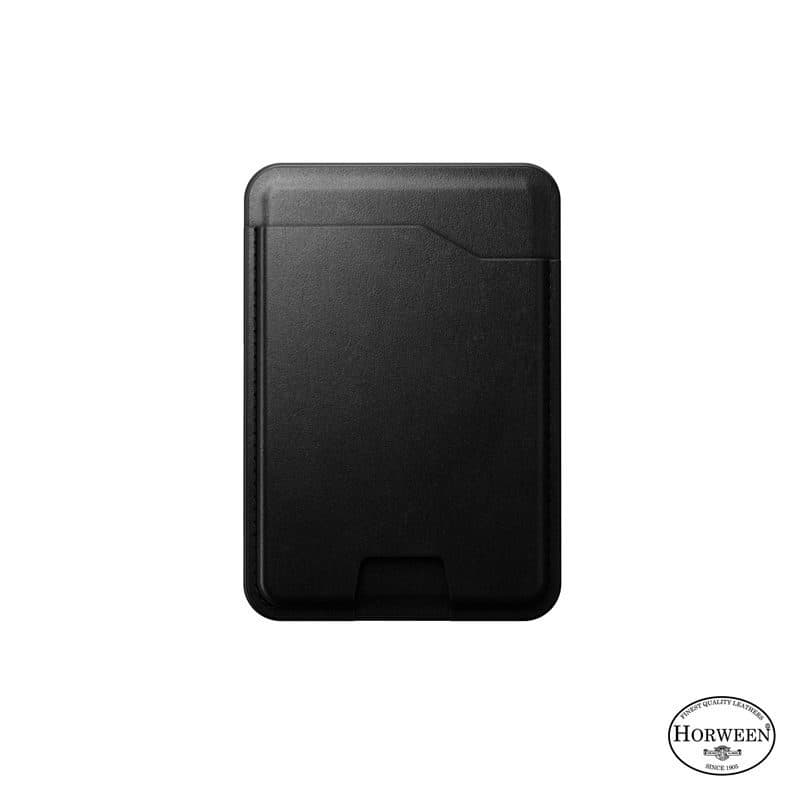 Кожен портфейл (джоб) за прикрепяне към iPhone с MagSafe - Nomad Leather Mag Wallet with FindMy Tracking (черен)