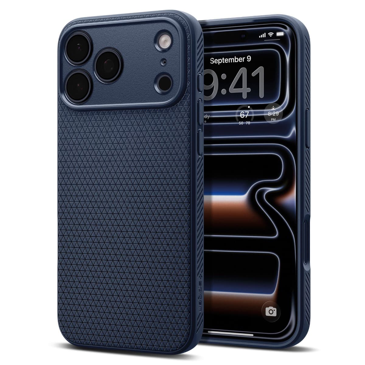 Удароустойчив силиконов (TPU) калъф за iPhone 18 Pro Max, iPhone 17 Pro Max - Spigen Liquid Air Case (тъмносин)