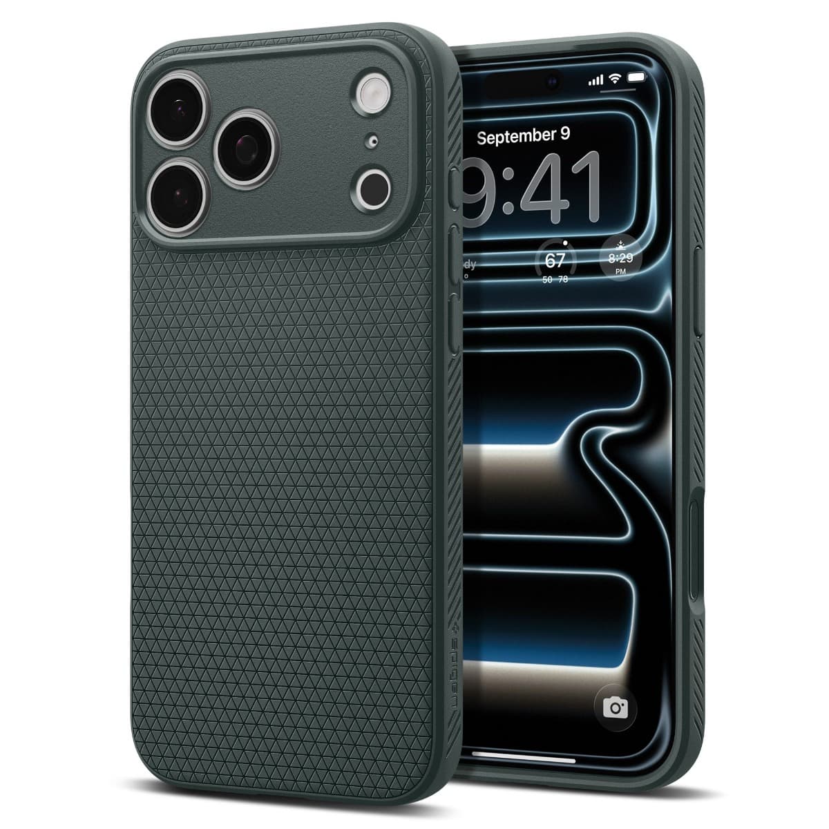 Удароустойчив силиконов (TPU) калъф за iPhone 18 Pro Max, iPhone 17 Pro Max- Spigen Liquid Air Case (зелен)