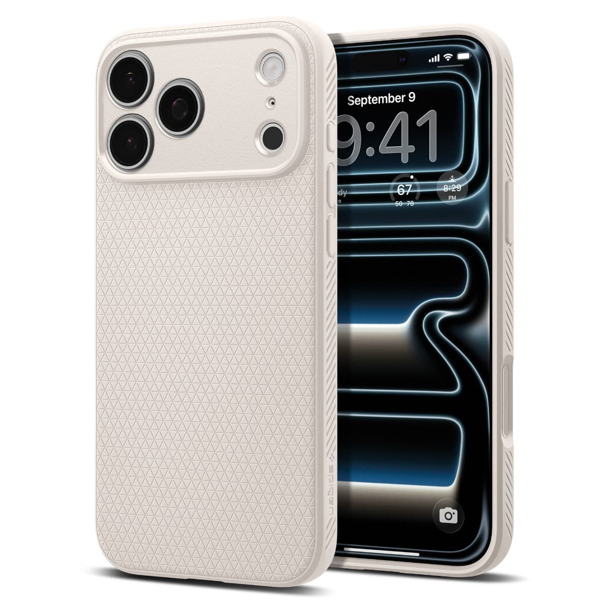 Удароустойчив силиконов (TPU) калъф за iPhone 18 Pro Max, iPhone 17 Pro Max - Spigen Liquid Air Case (бежов)