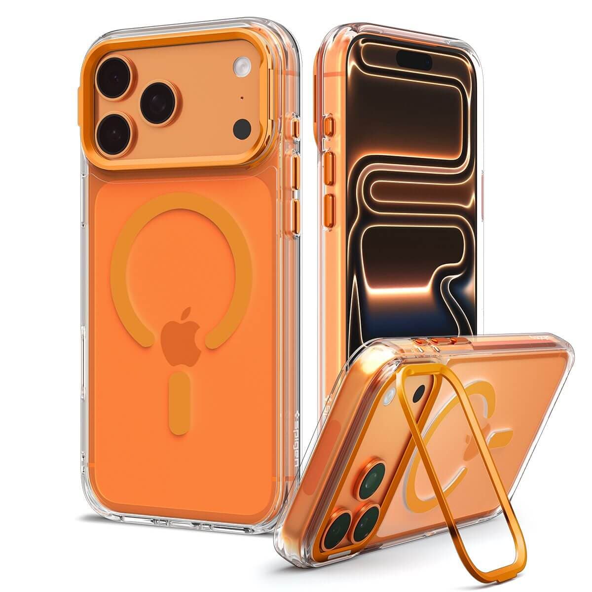 Хибриден кейс с висока степен на защита с MagSafe за iPhone 18 Pro Max, iPhone 17 Pro Max - Spigen Ultra Hybrid Optik S MagSafe (clear orange)