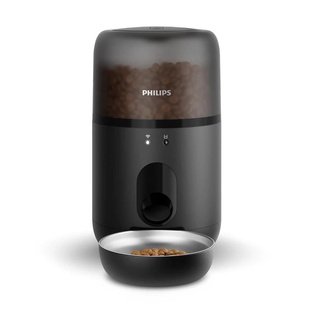 Смарт хранилка Philips PAW3300/02, за домашни любимци, 4.5l капацитет на контейнера за храна, без BPA, Wi-Fi, черна