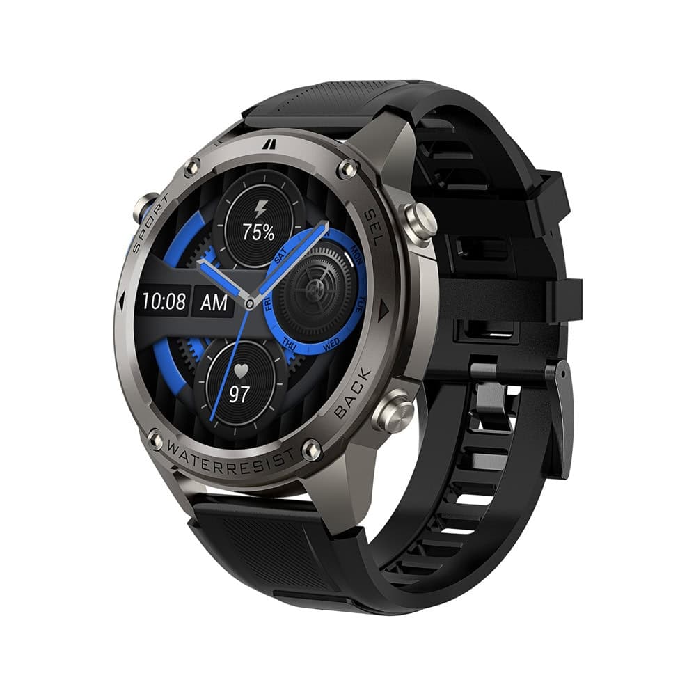 Смарт часовник Xmart AM2410B, 1.43" (3.63cm) AMOLED дисплей, Bluetooth, GPS, сензор за следене на кислород в кръвта, калории и сърдечен ритъм, крачкомер, 5ATM водоустойчивост, до 7 дни живот на батерията, над 170 спортни режима, черен