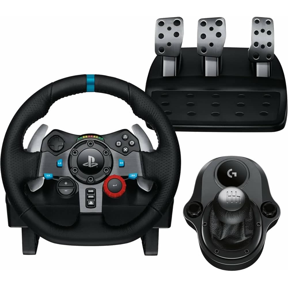 Волан с педали и скоростен лост Logitech G29 Driving Force SE (991-000557), PC, PS3/PS4/PS5, състезателен модел, 900 градуса на завъртане, черен