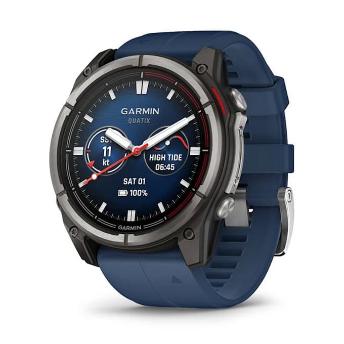 Смарт часовник Garmin Quatix 8, 51mm, 1.4" (3.55cm) AMOLED дисплей, Bluetooth/Wi-Fi, сензор за дълбочина и околна светлина, 10ATM водоустойчивост, до 29 дни време на работа, син
