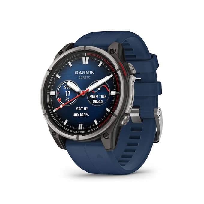 Смарт часовник Garmin Quatix 8, 47mm, 1.4" (3.55cm) AMOLED дисплей, Bluetooth/Wi-Fi, сензор за дълбочина и околна светлина, 10ATM водоустойчивост, до 16 дни време на работа, син