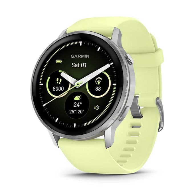 Смарт часовник Garmin Venu 4, 45mm, 1.2" (3.04cm) AMOLED дисплей, Bluetooth/Wi-Fi, сензор за изгорени калории и околна светлина, пулсомер, барометър, 10ATM водоустойчивост, до 10 дни време на работа, над 80 спортни режима, гласов асистент, зелен
