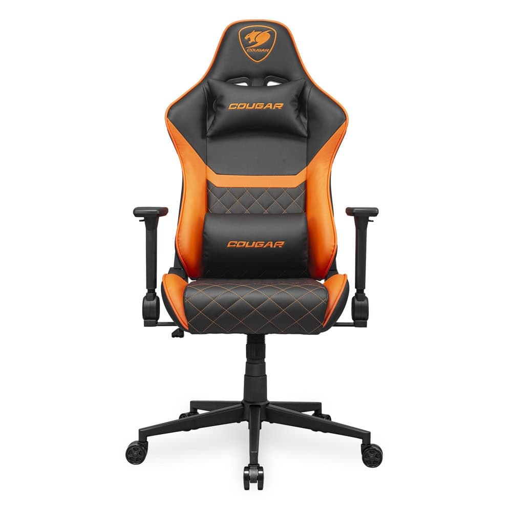 Геймърски стол Cougar Gaming Armor One V2, до 120kg, PVC кожа, джоб за таблет, 4D регулируеми подлакътници, черен