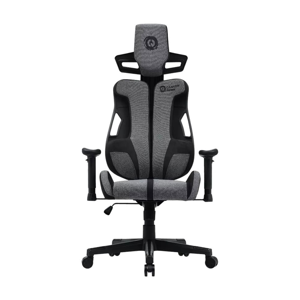 Геймърски стол Canyon Morphos ABCH01, до 150 kg, Class 4 газов амортисьор, регулируема облегалка, лумбална опора, сив
