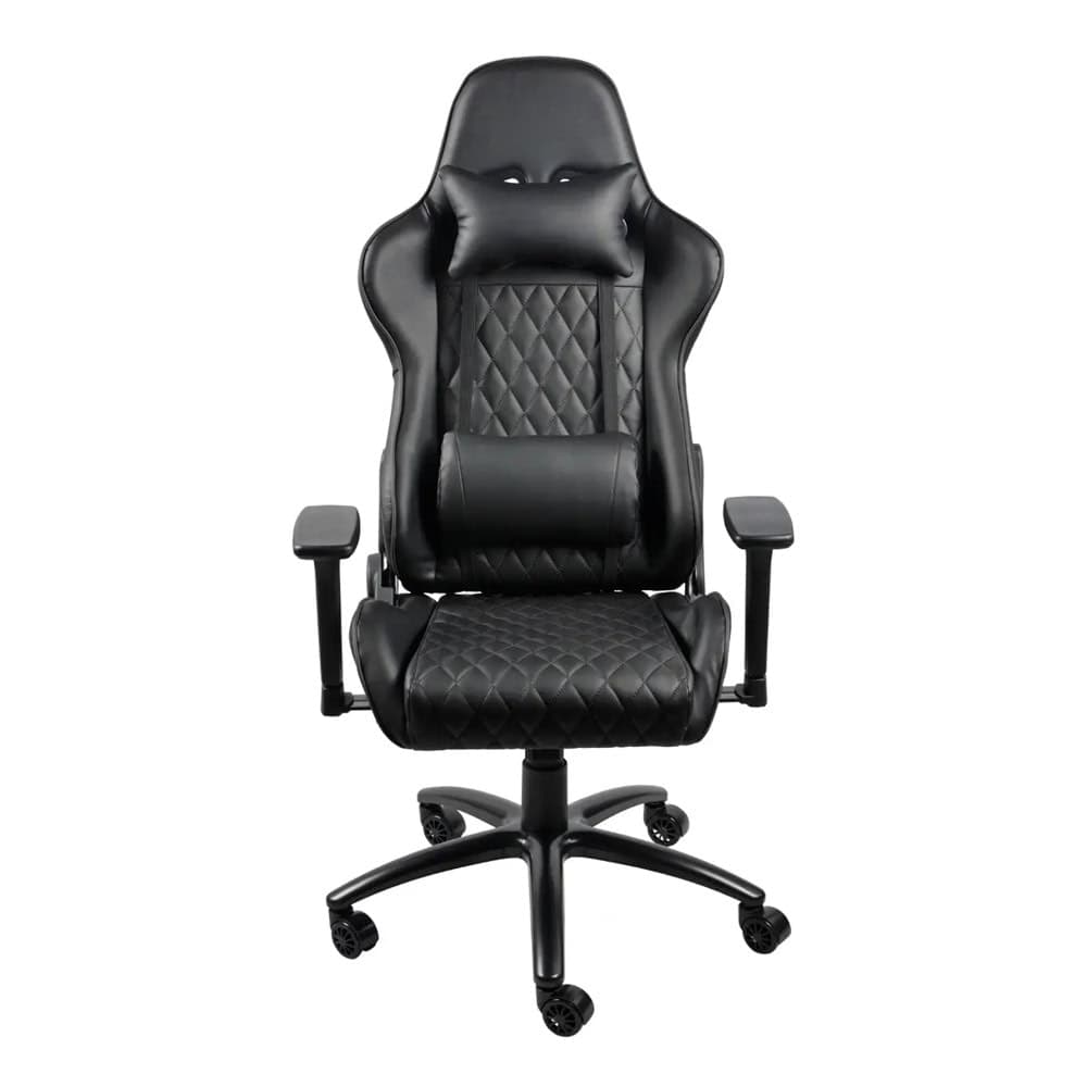 Геймърски стол Xmart XGC-203B Pro, до 120кг. макс тегло, еко кожа, газов амортисьор, коригиране на височината, регулируем люлеещ механизъм, черен
