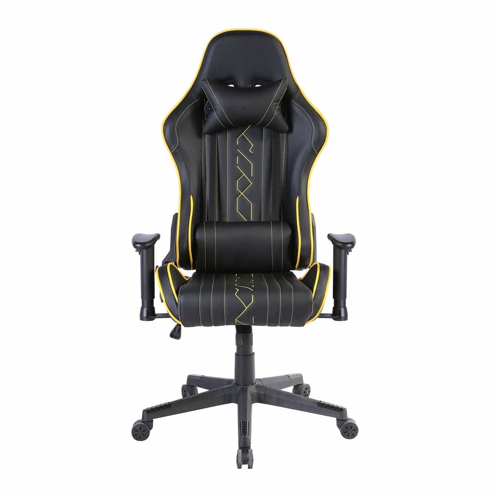 Геймърски стол RFG Xtreme, до 130kg, еко кожа, лумбална опора, люлеещ механизъм, черно-жълт