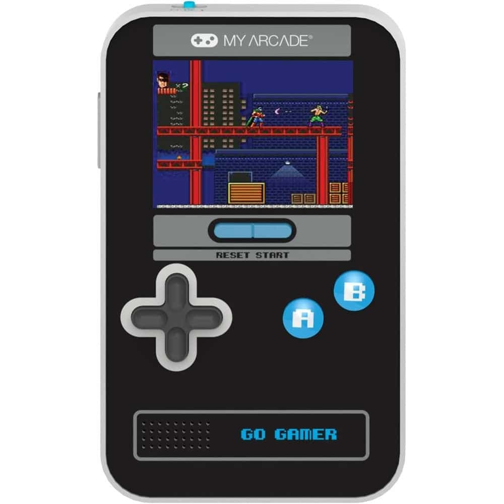 Мини конзола My Arcade Gamer V Classic 300in1, 2.5" цветен екран, преносима, 300 вградени игри, сиво-лилава