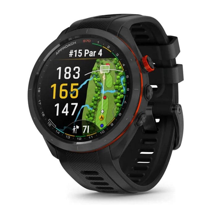 Смарт часовник Approach S70, 1.4" (3.55cm) AMOLED дисплей, Bluetooth, Wi-Fi, 5ATM, до 10 дни време на работа, GPS, пулсомер, следене на съня, 32GB Flash памет, черен безел с черна каишка