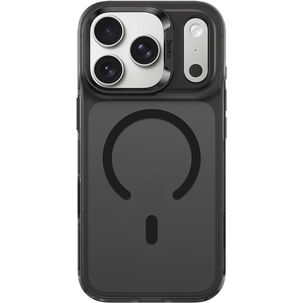 Хибриден удароустойчив кейс с MagSafe за iPhone 18 Pro, iPhone 17 Pro - Benks Magnetic Lucid Armor Camera Control Button Case (black)