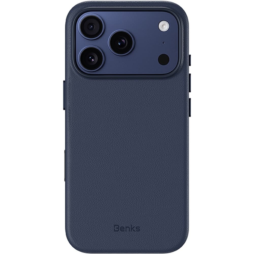 Кожен кейс с MagSafe за iPhone 18 Pro Max, iPhone 17 Pro Max - Benks Magnetic Vita Pro Leather Case Camera Control Button (blue)