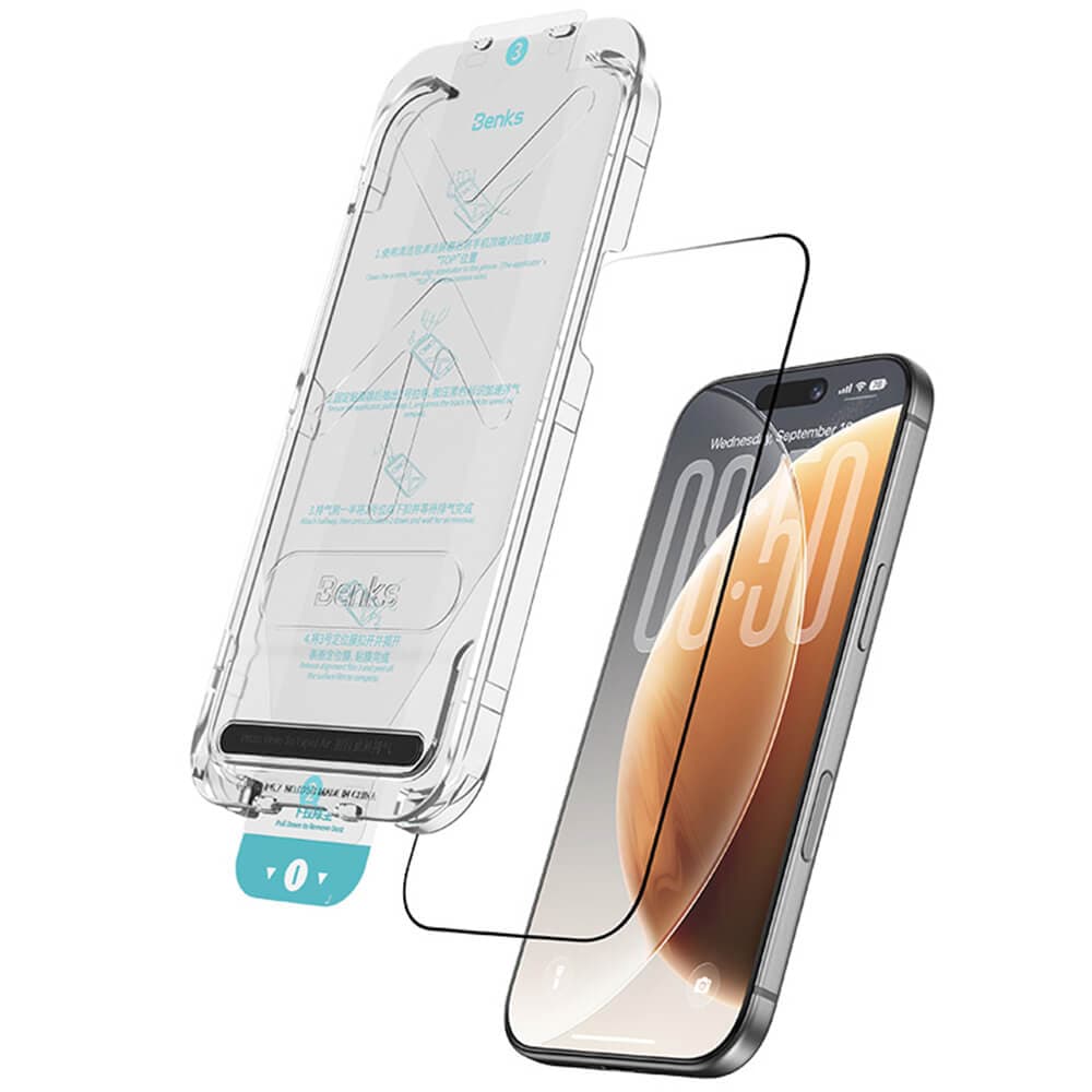Калено стъклено защитно покритие за дисплея на iPhone 18 Pro Max, iPhone 17 Pro Max - Benks Tempered Glass Omni Warrior Anti-Drop Eye-Friendly HD