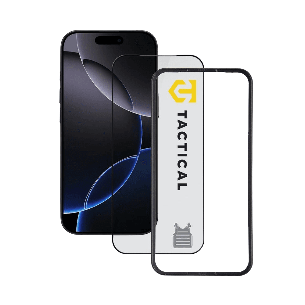 Калено стъклено защитно покритие за дисплея на iPhone 18 Pro, iPhone 17 Pro - Tactical Glass Impact Armour (прозрачен-черен)