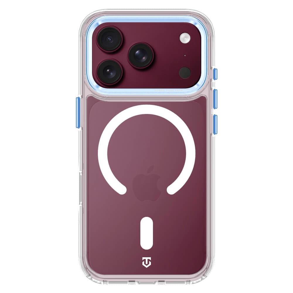 Хибриден удароустойчив кейс с MagSafe за iPhone 18 Pro Max, iPhone 17 Pro Max - Tactical MagForce 2.0 Cover (прозрачен-син)