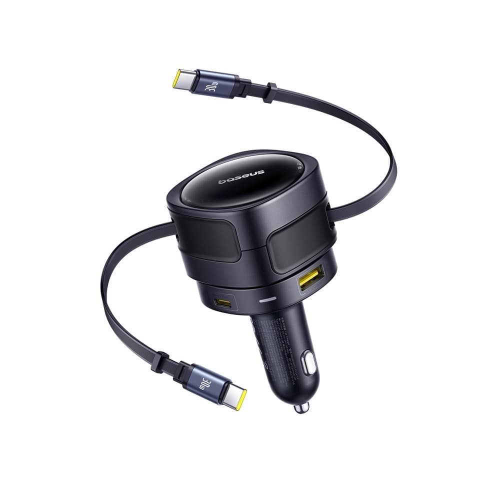 Зарядно за кола с вградени USB-C кабели - Baseus Enjoyment Max Car Charger With USB-C Cables 90W (черен)